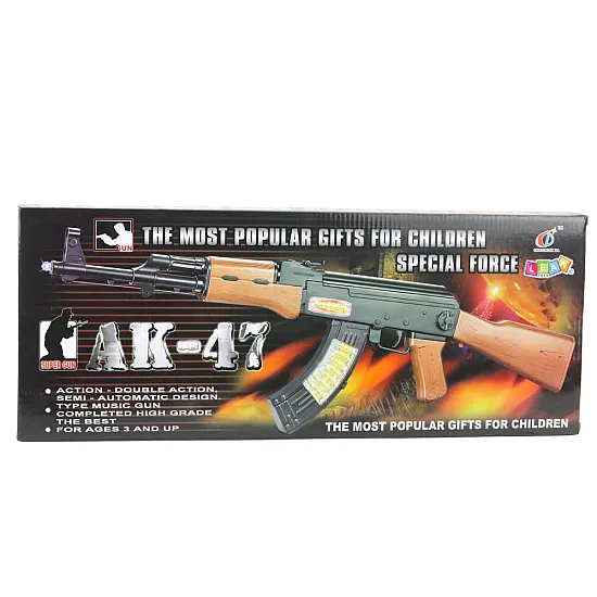 Juodas-rudas AK-47 žaislinis šautuvas vaikams Šautuvai
