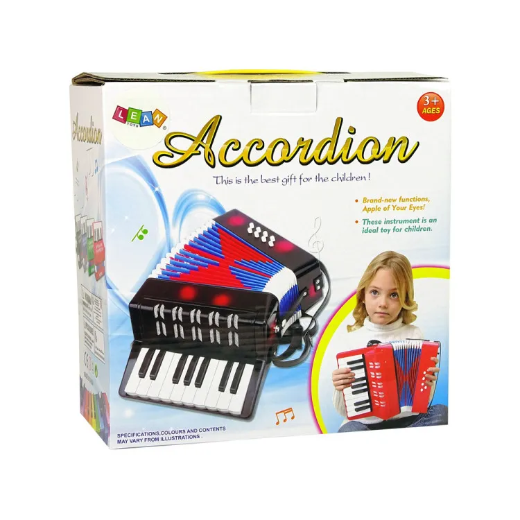 Raudonas akordeonas vaikams Muzikos instrumentai