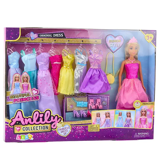 Anlily mekkojen ja asusteiden setti Nuketkuja ja lelujen keräilyiden