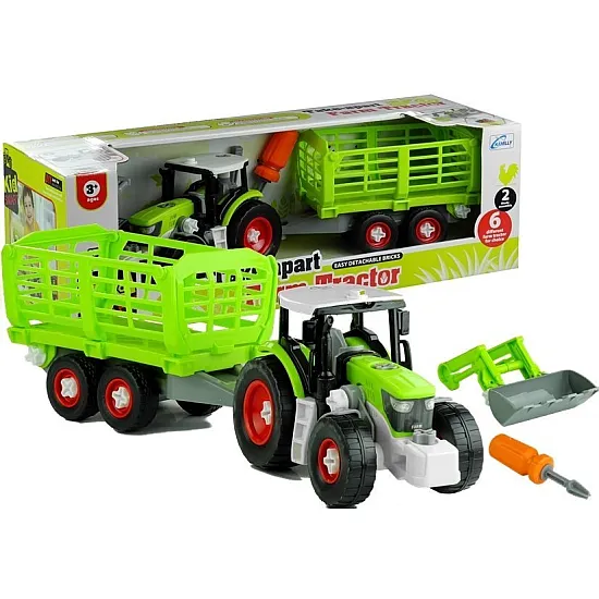 Assembly Tractor with Opened Trailer 43 cm Žaisliniai automobiliai