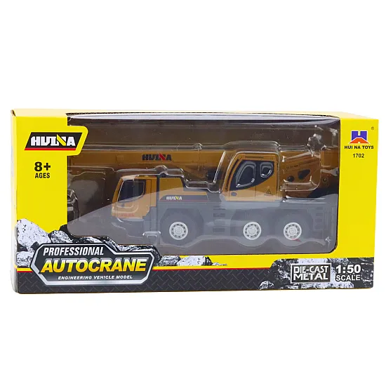 Autokrane Huina Crane Construction Vehicle Movable Metal Parts 1:50 Žaisliniai automobiliai