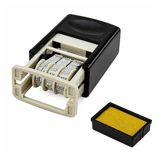 Automatyczny, czarny, regulowany stempel datowy