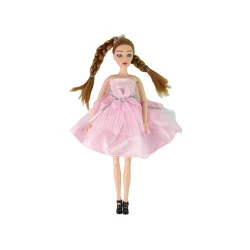 Lėlė Emilija su kate ir gėlėmis