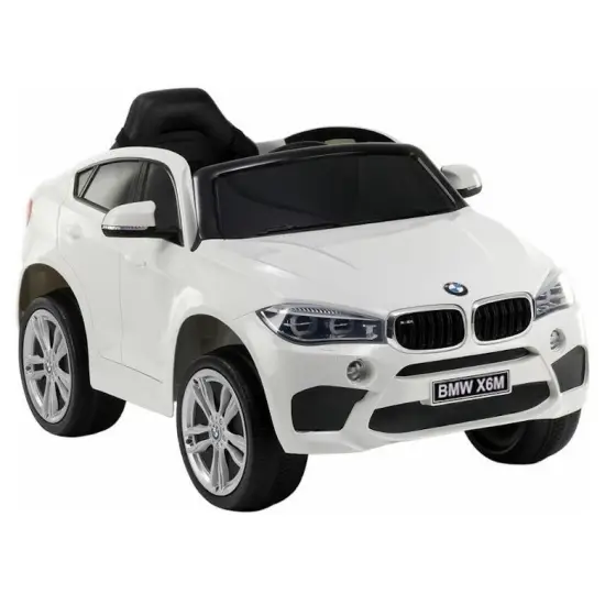 Baltas BMW X6 elektrinis automobilis Elektrinės mašinėlės vaikams