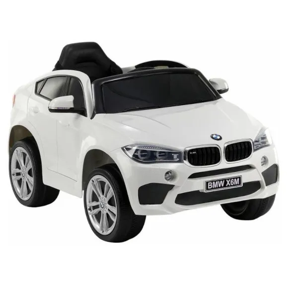 Baltas BMW X6 elektrinis automobilis Elektrinės mašinėlės vaikams