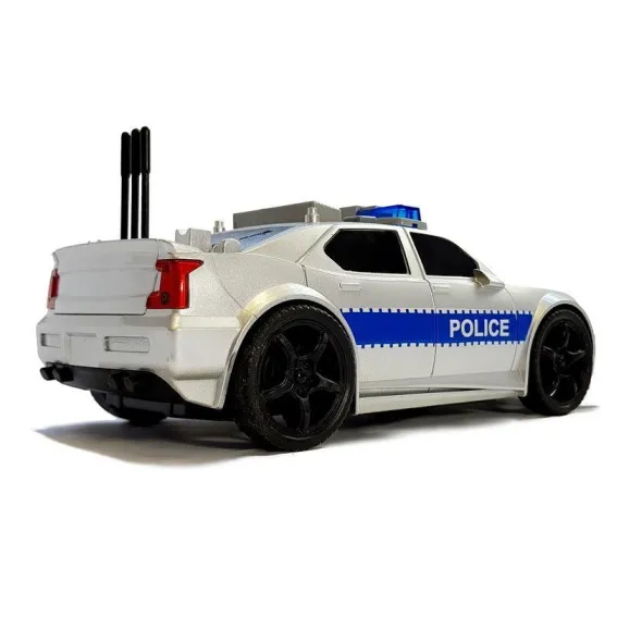 Akumuliatorinis baltas policijos automobilis Žaisliniai automobiliai