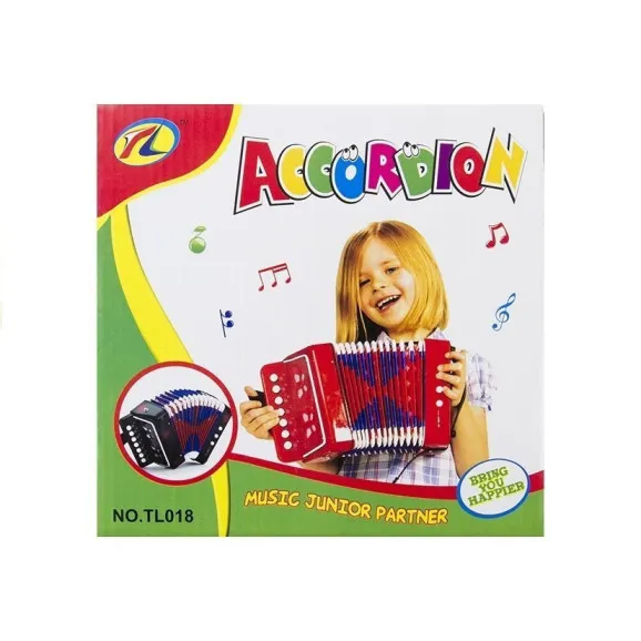 Juodas akordeonas mažam muzikantui Muzikos instrumentai