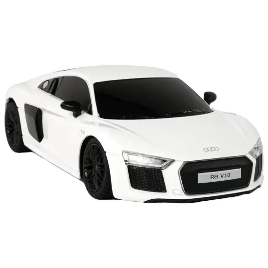Radijo bangomis valdomas baltas automobilis Audi Žaisliniai automobiliai