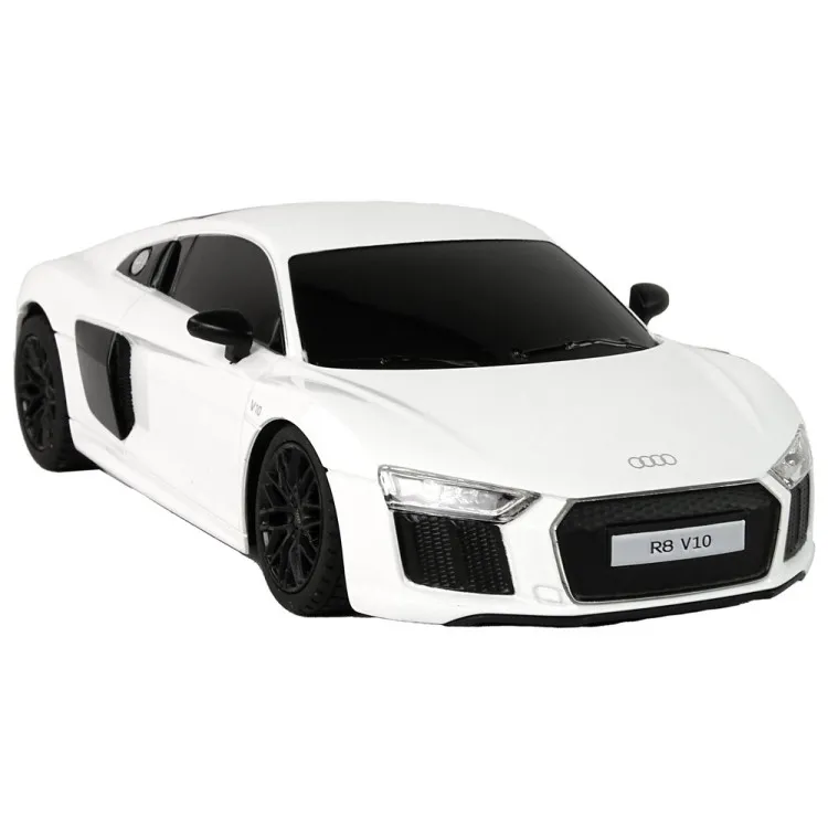 Radijo bangomis valdomas baltas automobilis Audi Žaisliniai automobiliai
