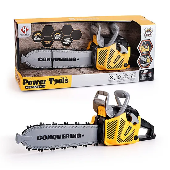 Chainsaw for Kids Rubber Blade Lights Sounds Darbo įrankiai