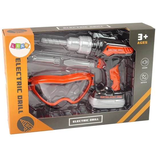 Vaikiškas gręžtuvas su apsauginiais akiniais Darbo įrankiai