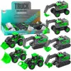 Construction Vehicle Excavator Loader Bulldozer Green Drive Mix Žaisliniai automobiliai