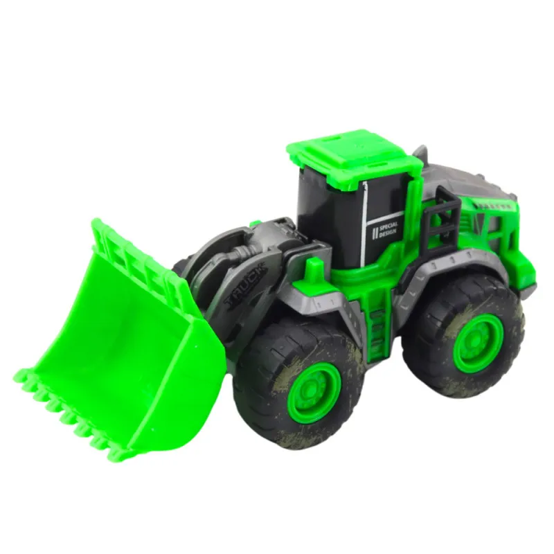 Construction Vehicle Excavator Loader Bulldozer Green Drive Mix Žaisliniai automobiliai