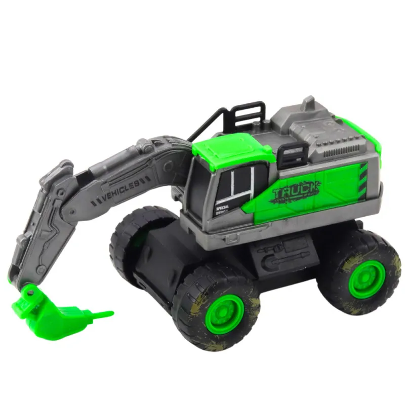 Construction Vehicle Excavator Loader Bulldozer Green Drive Mix Žaisliniai automobiliai