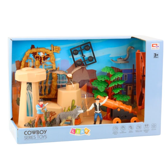 Kaubojaus figūrėlių rinkinys su vežimu Lėlės ir žaidimų rinkiniai