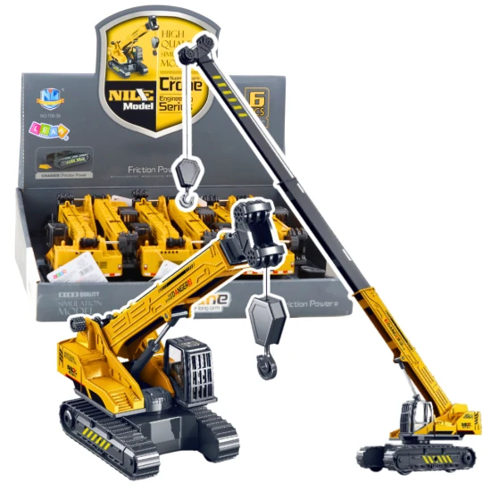 Crawler Crane Extendable Rotating Cabin 360° Yellow Žaisliniai automobiliai