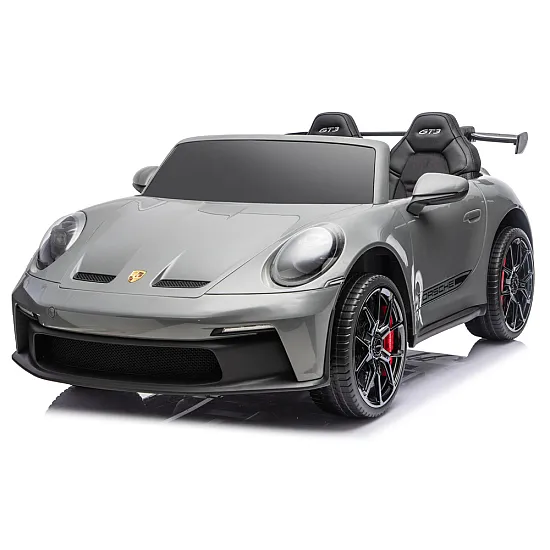 Vaikiškas pilkas elektrinis automobilis Porsche GT3 DK-P911