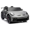 Vaikiškas pilkas elektrinis automobilis Porsche GT3 DK-P911