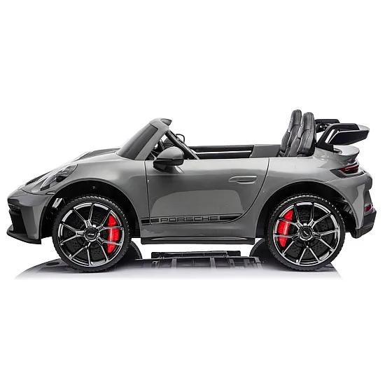 Vaikiškas pilkas elektrinis automobilis Porsche GT3 DK-P911