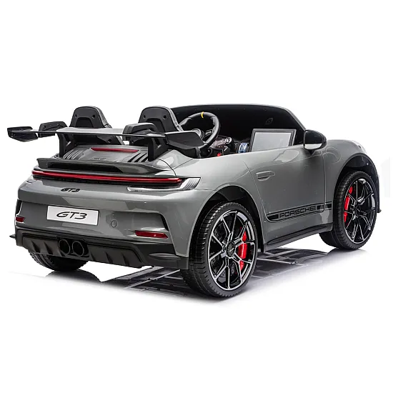 Vaikiškas pilkas elektrinis automobilis Porsche GT3 DK-P911