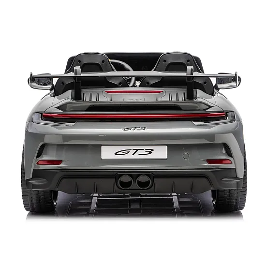 Vaikiškas pilkas elektrinis automobilis Porsche GT3 DK-P911