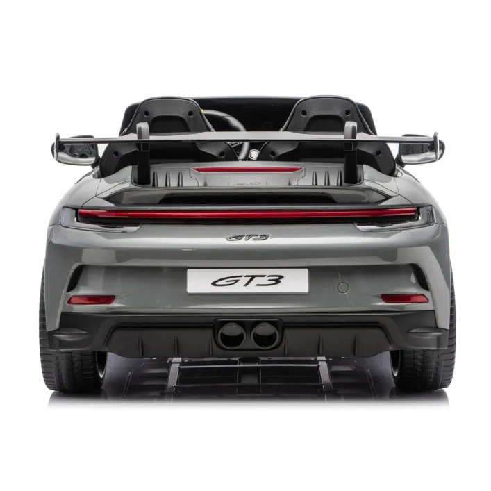 Vaikiškas pilkas elektrinis automobilis Porsche GT3 DK-P911