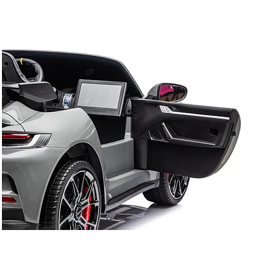 Vaikiškas pilkas elektrinis automobilis Porsche GT3 DK-P911