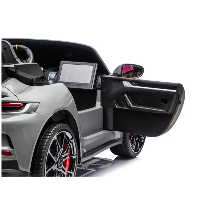 Vaikiškas pilkas elektrinis automobilis Porsche GT3 DK-P911