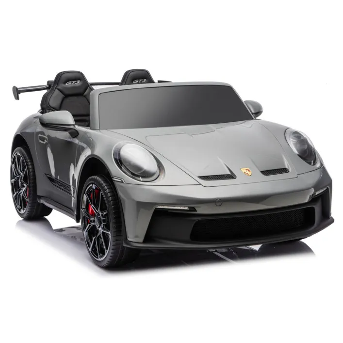 Vaikiškas pilkas elektrinis automobilis Porsche GT3 DK-P911