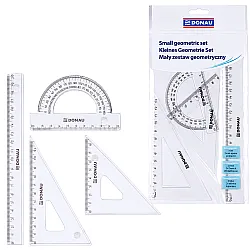 Mažas geometrijos rinkinys su 20 cm liniuote