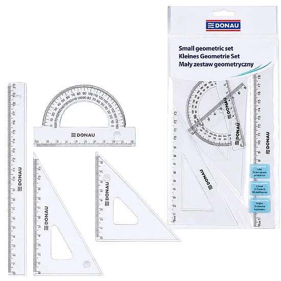 A small geometry set with a 20-cm ruler
