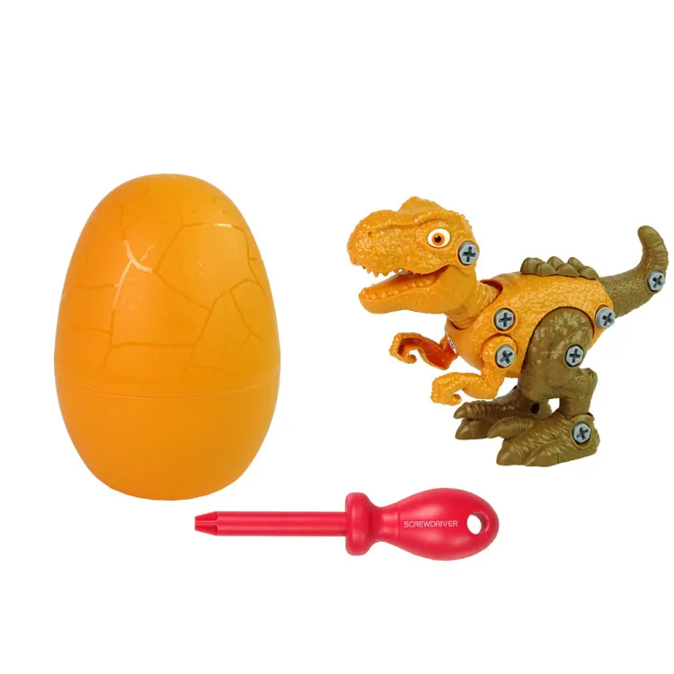 Orananžinis dinozauro kiaušinis su išardomu dinozauru Dinozaurai