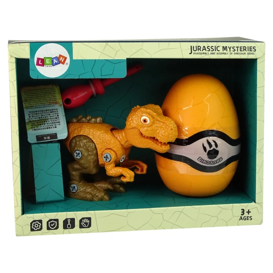 Orananžinis dinozauro kiaušinis su išardomu dinozauru Dinozaurai