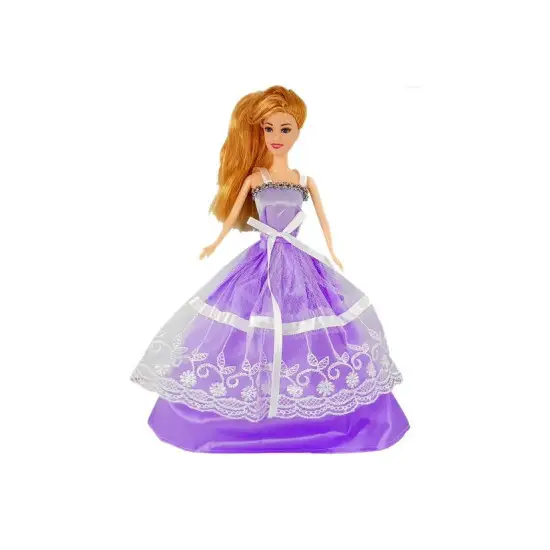 Lėlė su violetine suknele ir aksesuarais Lėlės ir žaidimų rinkiniai