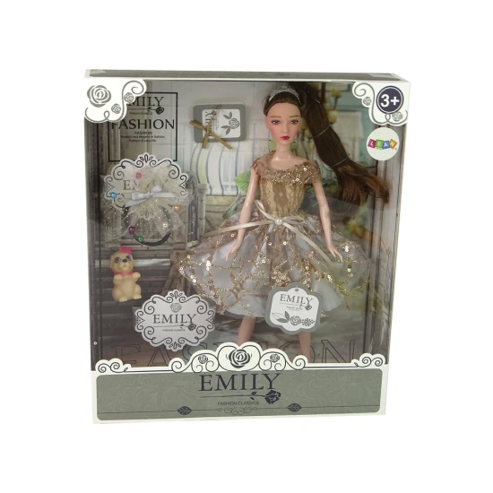 Lėlė Emilija su ilgais plaukais ir šuniuku Lėlės ir žaidimų rinkiniai