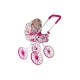Doll Pram Retro Big Wheels Flowers Lėlės ir žaidimų rinkiniai