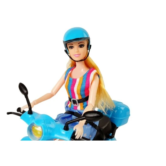 Lėlė su motoroleriu ir šalmas Lėlės ir žaidimų rinkiniai
