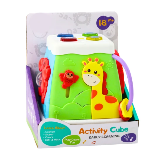 Daugiafunkcinis interaktyvus kubas su šviesomis ir garsais Lavinamieji