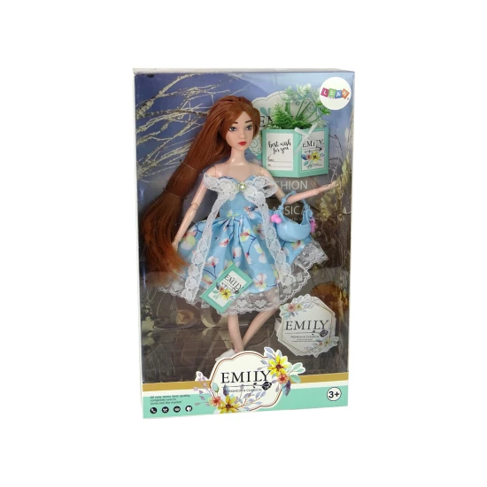 Raudonplaukė lėlė Emily su gėlėmis ir krepšiu Lėlės ir žaidimų rinkiniai