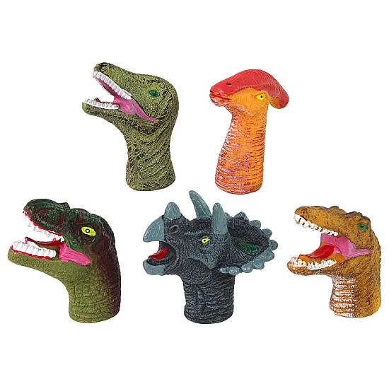 Spalvoti dinozaurų formos pirštų lėlės Dinozaurai