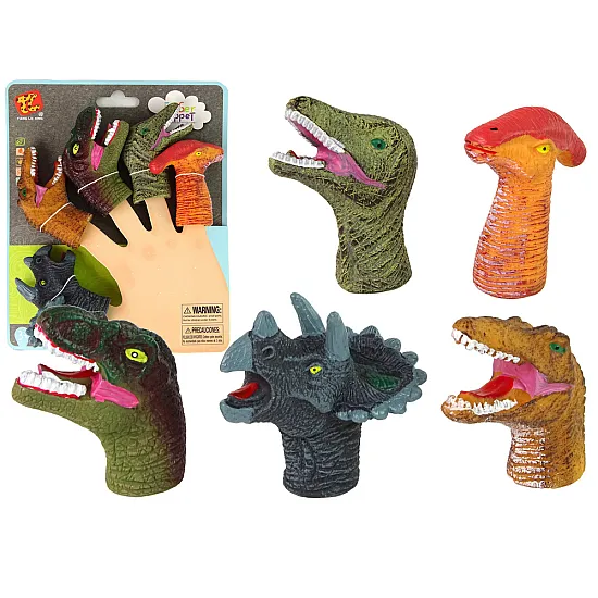 Spalvoti dinozaurų formos pirštų lėlės Dinozaurai