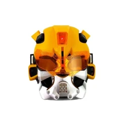 Šautuvas su šovinias ir geltona kauke