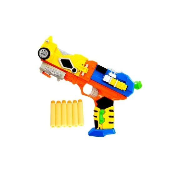 Šautuvas su šovinias ir geltona kauke Šautuvai