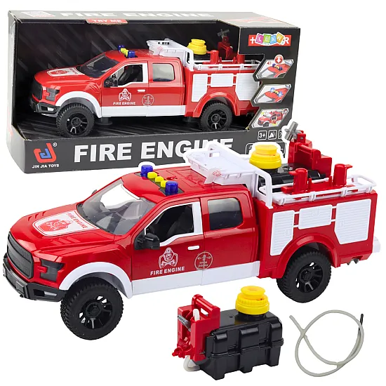 Fire Truck Firefighting Water Lights Sounds White Red 1:12 Samochody-zabawki
