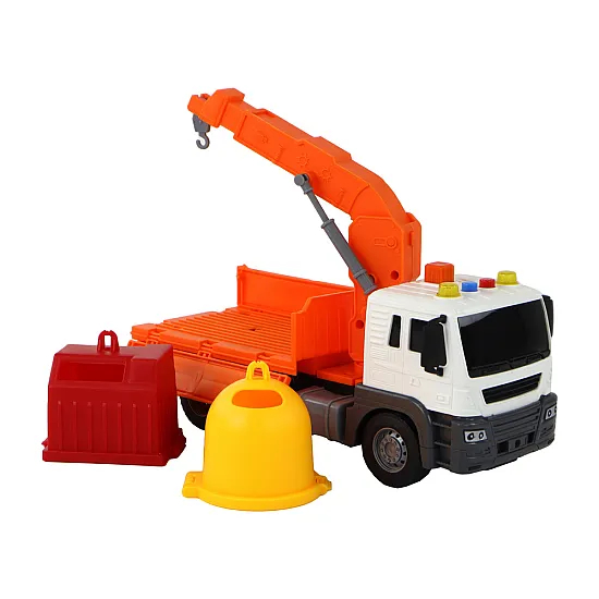 Garbage Truck With Crane Friction Drive Orange 1:16 Žaisliniai automobiliai