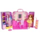 Lėlės drabužių spinta su veidrodžiu ir aksesuarais Lėlės ir žaidimų rinkiniai