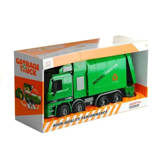 Green Garbage Remover Big Opening Assembly Container Žaisliniai automobiliai