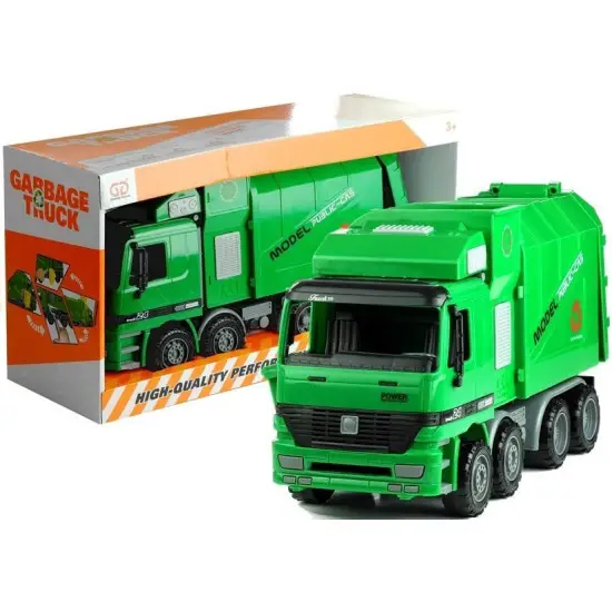 Green Garbage Remover Big Opening Assembly Container Žaisliniai automobiliai