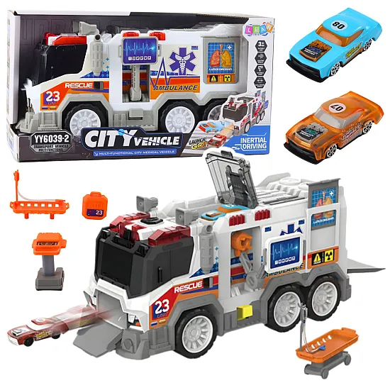 Ambulance City Ambulance Medical Vehicle Drive Lights Sounds Žaisliniai automobiliai