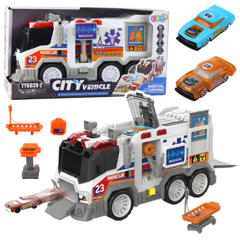Ambulance City Ambulance Medical Vehicle Drive Lights Sounds Žaisliniai automobiliai